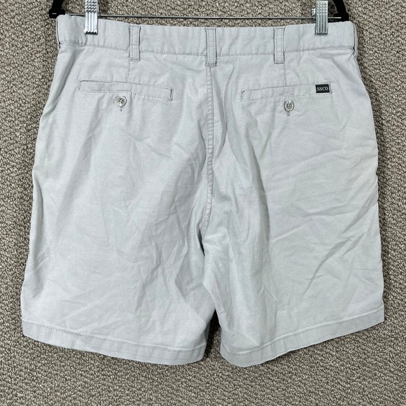 Southern Shirt‎ Shorts Mens Size 34 Gray Chino Khaki Flat Front Casual Preppy - Picture 4 of 10